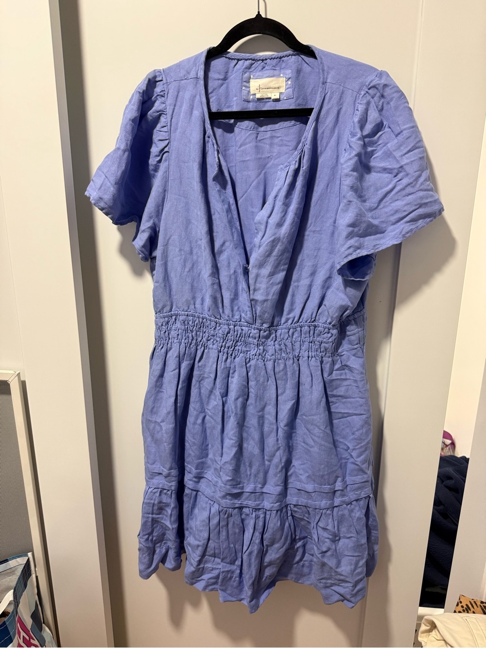 Anthropologie Lilac Short Sleeve Mini Dress